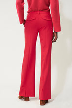 Load image into Gallery viewer, Luisa Cerano Bootcut Pants with Slit Hem in Deep Red
