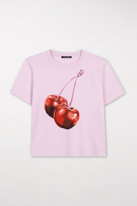 Luisa Cerano T-Shirt with Cherry Print