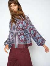 Load image into Gallery viewer, Mos Mosh Milkey Linocut Blouse in Port Royale
