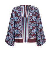 Load image into Gallery viewer, Mos Mosh Milkey Linocut Blouse in Port Royale
