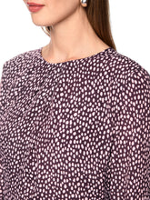 Load image into Gallery viewer, MarcCain Maxi Dress with Polka Dot Print in Winetasting
