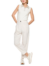 Load image into Gallery viewer, MarcCain Ribbed Top with Chain Logo Print in Off-White
