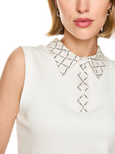 Load image into Gallery viewer, MarcCain Ribbed Top with Chain Logo Print in Off-White
