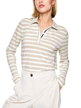 Load image into Gallery viewer, MarcCain Polo Shirt with Lurex Glow in Champaign
