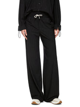 Load image into Gallery viewer, MarcCain WELKOM Pull-On Pinstripe Trousers in Black/White
