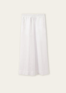 Rosso35 Garment-Dyed Elasticated Wide-Leg trousers in White