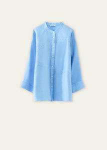 Rosso35 Garment-Dyed Raglan Sleeve Tight Shirt in Sky Blue