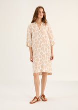 Load image into Gallery viewer, Rosso35 Midi V-Neck Dress with 3/4 Sleeve in White/Beige
