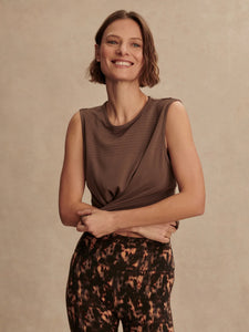 Varley Nolan Seamless Longline Tank in Coffee Quartz
