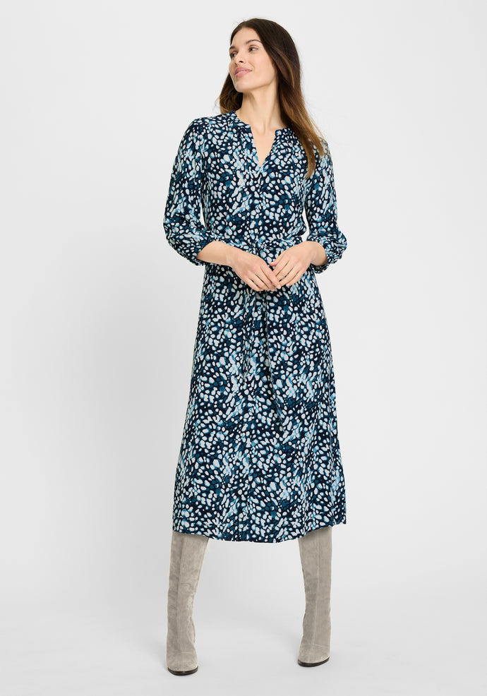 Olsen Woven Long Dress in Inky Blue