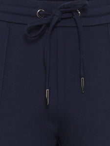 Olsen Casual Cropped Trousers in Inky Blue