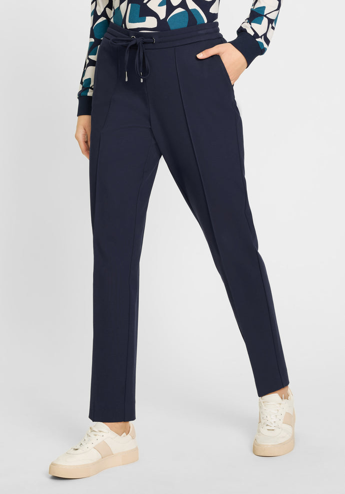 Olsen Casual Cropped Trousers in Inky Blue
