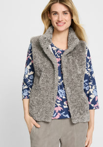 Olsen Fur Gilet in Dark Taupe