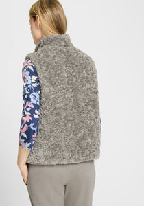 Olsen Fur Gilet in Dark Taupe