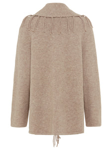 Olsen Long Sleeve Cardigan in Dark Taupe