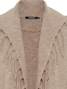 Olsen Long Sleeve Cardigan in Dark Taupe