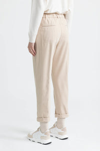 Peserico Cotton Gabardine Carrot Trousers in Barley