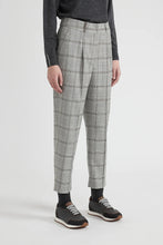 Load image into Gallery viewer, Peserico Check Flannel Trousers in Granite
