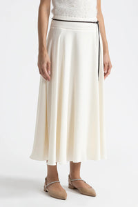 Peserico Assymetrical Midi Skirt in Wool White