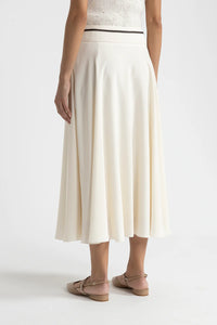 Peserico Assymetrical Midi Skirt in Wool White