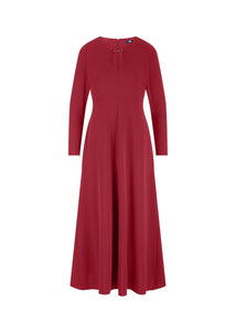 Riani V-Neck Midi Dress in Ruby