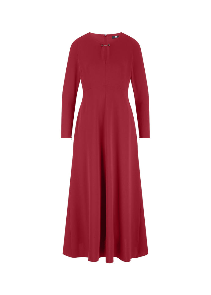 Riani V-Neck Midi Dress in Ruby
