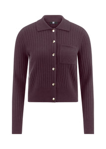 Riani Polo Cardigan in Morello