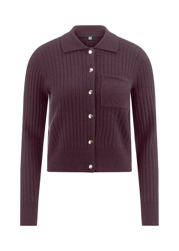 Riani Polo Cardigan in Morello