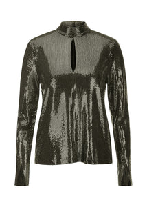 Riani Turtle-Neck Metallic Top