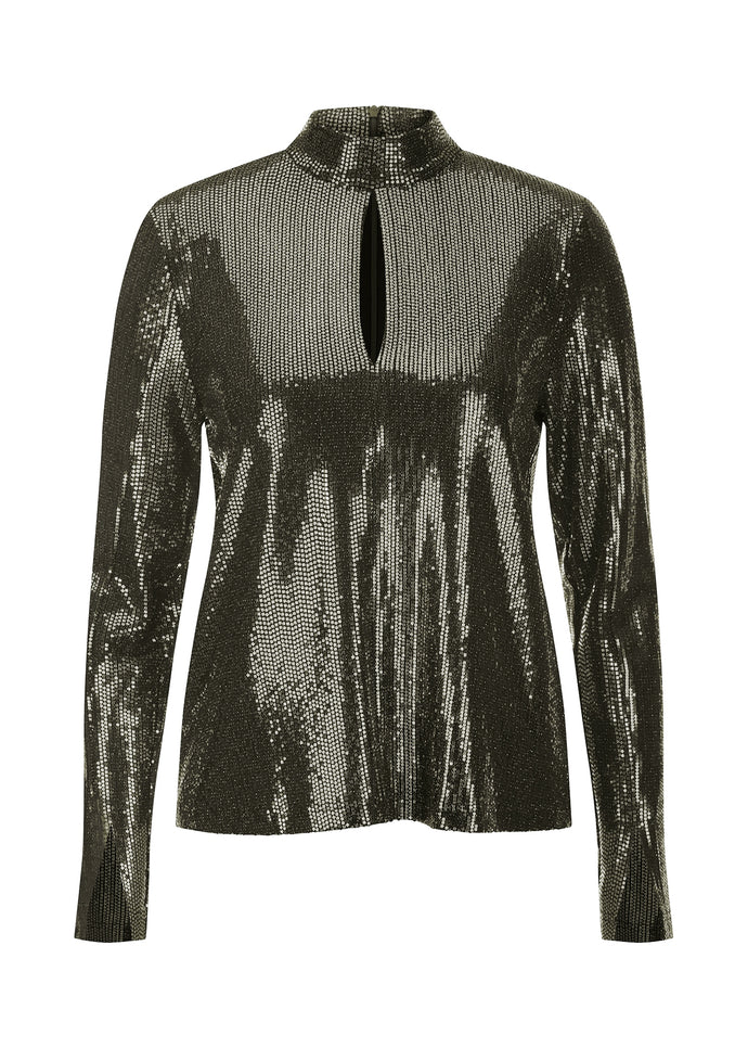 Riani Turtle-Neck Metallic Top