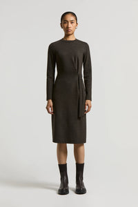 Peserico Fluid Cotton Wool Jersey Dress in Grey