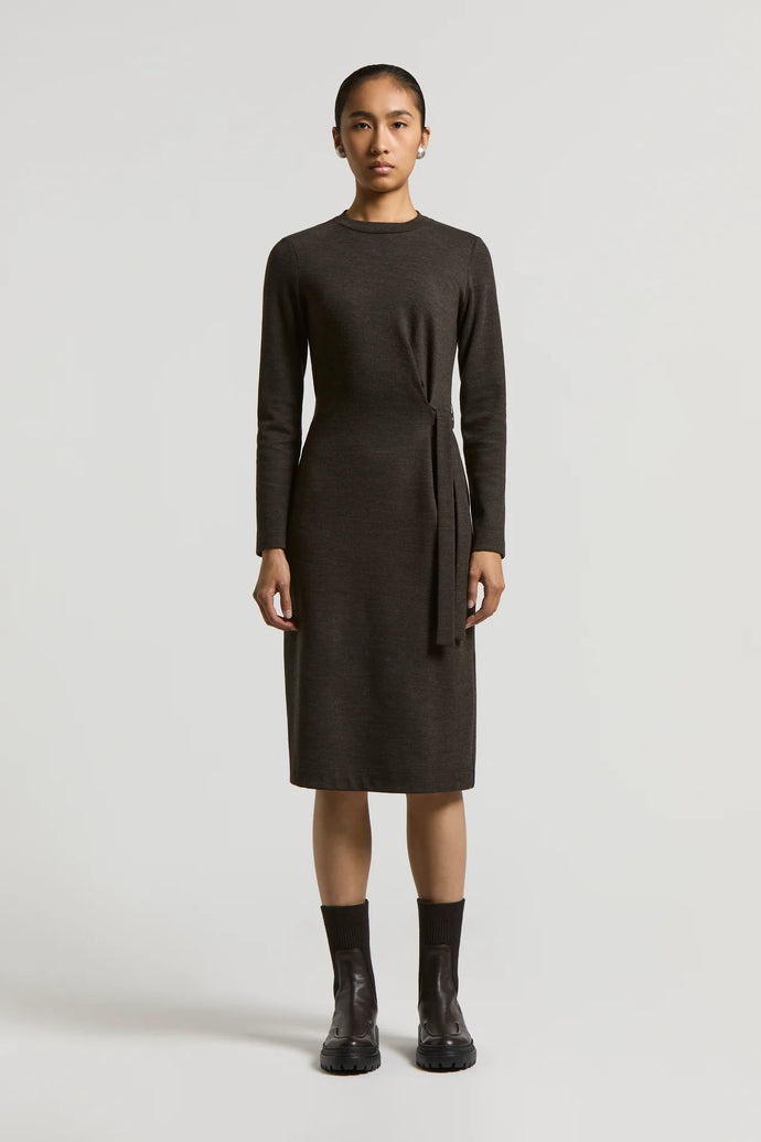 Peserico Fluid Cotton Wool Jersey Dress in Grey