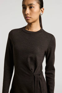 Peserico Fluid Cotton Wool Jersey Dress in Grey