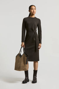 Peserico Fluid Cotton Wool Jersey Dress in Grey