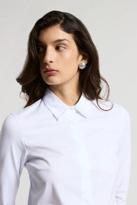 Peserico Stretch Cotton Poplin Shirt in White