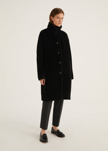 Rosso35 Coat with a Stand up Collar in Black