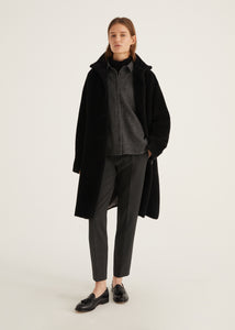 Rosso35 Coat with a Stand up Collar in Black