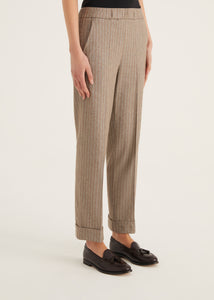 Rosso35 Trousers in Pin Stripe Beige