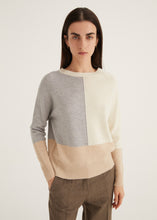 Load image into Gallery viewer, Rosso35 Colour Block Sweater in Grey/Beige
