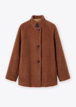 Load image into Gallery viewer, Rosso35 Alpaca caban with raglan sleeves and a stand-up collar in Chestnut
