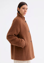 Load image into Gallery viewer, Rosso35 Alpaca caban with raglan sleeves and a stand-up collar in Chestnut
