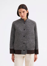 Load image into Gallery viewer, Rosso35 Boiled wool bomber jacket with knitted details
