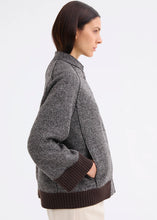 Load image into Gallery viewer, Rosso35 Boiled wool bomber jacket with knitted details
