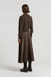Peserico Tricot Blend Twill Dress in Chocolate