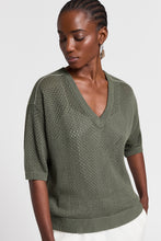 Load image into Gallery viewer, Peserico Pure Cotton V-Sweater in NAVY
