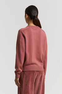 Peserico Crew-Neck Jumper in Blush Red