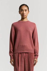 Peserico Crew-Neck Jumper in Blush Red