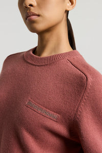 Peserico Crew-Neck Jumper in Blush Red