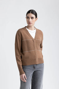 Peserico Cardigan in Chestnut