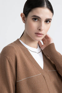 Peserico Cardigan in Chestnut